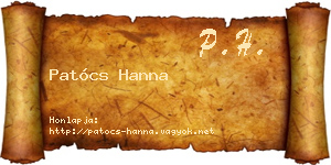 Patócs Hanna névjegykártya
